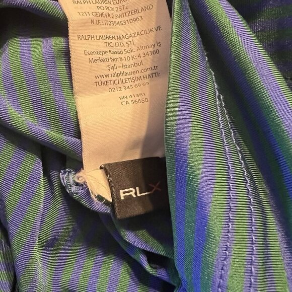 Ralph Lauren RLX Men's Performance Polo Shirt Green Blue XXL - Picture 9 of 9